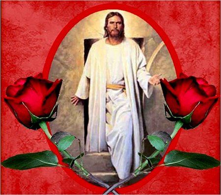 Hi is risen! - salvation, religion, god, christianity, rose, christ, jesus, risen, flower