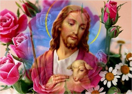 Shepherd forever - christ, jesus, shepherd, daisy, religion, christianity, salvation, god, sheep, rose