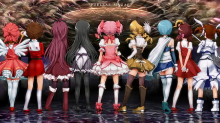 Mahou Shoujo Madoka Magica - sakura kyouko, beauty, akemi homura, anime girls, sexy, hot, thigh highs, miki sayaka, beauties, beautiful, cute, tomoe miki