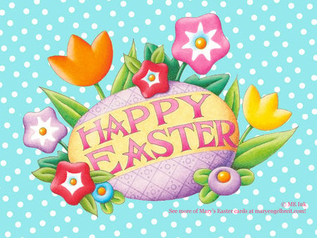 HAPPY EASTER DN - eggs, easter, flowers, happy