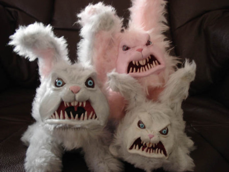 CREEPY BUNNIES - easter, creepy, bunnies, scarey