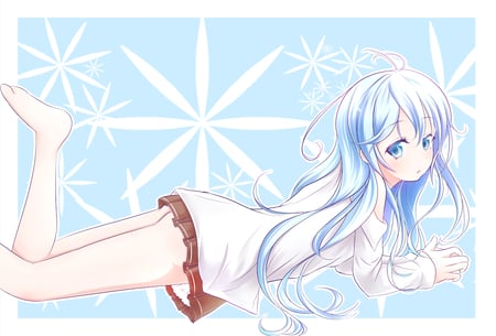 Anime - touwa erio, denpa onna to seishun otoko, blue hair, blue eyes, long hair