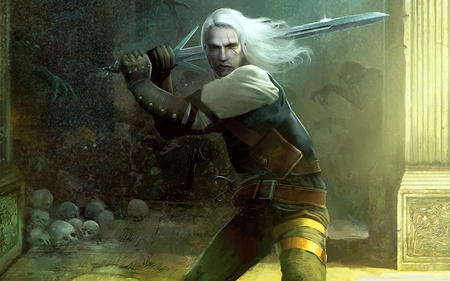 The Witcher - warrior, sword, fighting, cg, the witcher, hd, action, adventure, video game