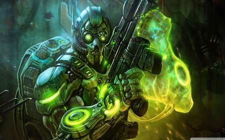 Terran Ghost - ghost, gun, starcraft, cg, fantasy, hd, weapon, action, adventure, video game