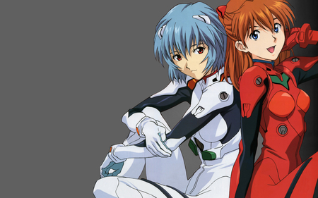 Rei and Asuka - asuka, children, rei, evangeion