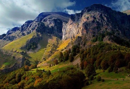 Beautiful Mountain - autumn, sky, mountain, trees, photography, bulgaria, peak, nature, fall, dark, forest, clouds, photo