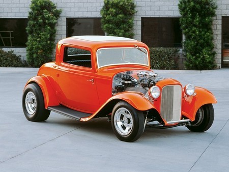 Orange hot rod 02 - hot, car, orange, classic, rod