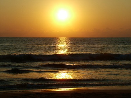 A Beautiful Sunset - beach, evening, beautiful, sunset, golden