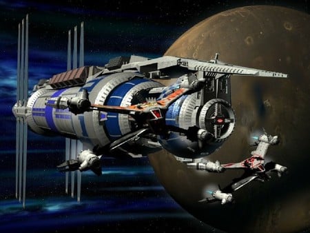 Mission in space - interceptor, station, planet, space