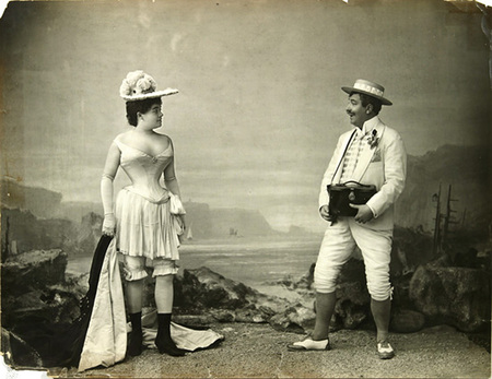 Modesty-it's still in - woman, beach, corset, man