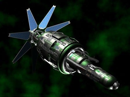 Space station - orbit, green, station, space