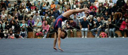 Backhandspring - woman, people, other, floor