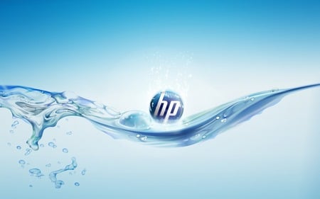 hp Splash - laptop, water, hp, computer, wave, white, blue, desktop, splash