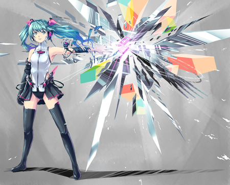 vocaliod - anime, blue hair, bule eyes, miku hatsune