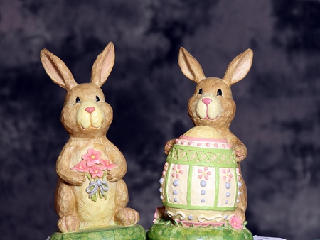 Easter Bunnies - easter, bunnies, statues, still life