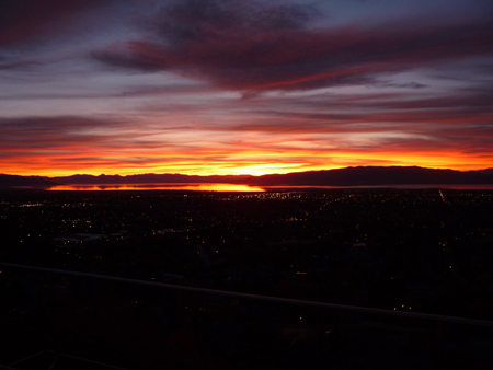 Provo Sunset - utah, lake, sunset, provo