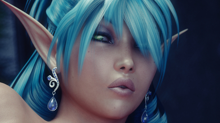 Blue Elf - elf, fantasy, blue, 3d