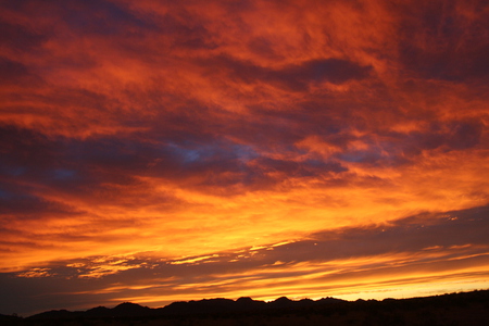 Sky Fire - morning, clouds, light, mountains, sunrise