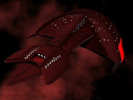 Spaceship - fog, red, spaceship, intelligences, foreign