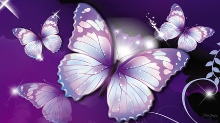 Butterflies Purple - glow, purple, butterfly, abstract, stars, sparkles, firefox persona, butterflies