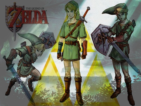 link - shild, triforce, link, green, sword, zelda, nintendo