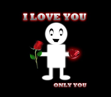 Only You ..... - white, heart, red, rose, emotions, love