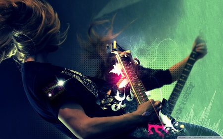 Rockstar - abstract, club, rock, night, cool, party, music, guitar, lights, hd, rockstar, dance