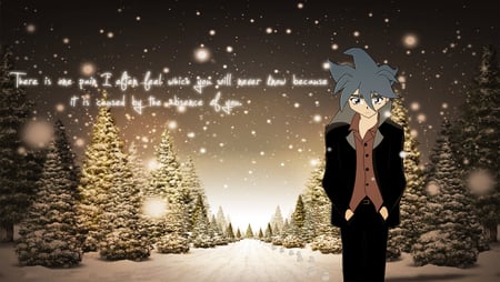 Lonley - boy, anime, breakup, lonley, sad, snow, quotes