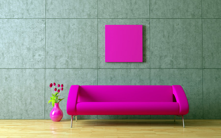 Nothing unnecessary - vase, style, sofa, design, modern, pink