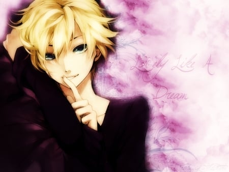 L (O) V (E) L (Y) - len, purple, kagamine, vocaloid, blue, dream, len kagamine