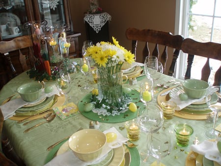 Easter table 1 - easter, table, setting, home