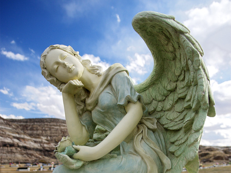 Angel - cer, heaven, blue, angelito, albastru, angel, aripi, statuie, wings, cielo, inger, azul, statue