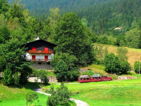 Trentino-Alto Adige - houses, italy, forests, trees, nature, beautiful, trentino, green, grass, trentino alto adige