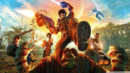 Bulletstorm - fighter, bullet, gun, fighting, bulletstorm, stunning, bullets, hd, weapon, enemy, hero, action, adventure, video game