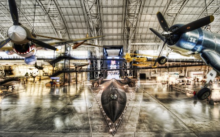 blackbird in the hangar - fly, airplane, military, aircraft, photography, plane