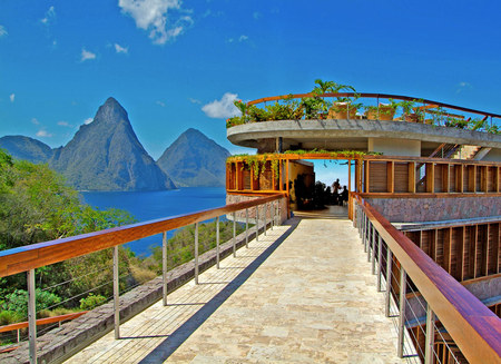 Romantic Dining - st lucia, view, ocean, pier, restaurant