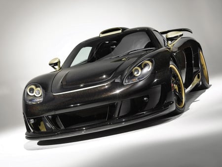 Porsche Gemballa GT (WDS) - front, widescreen, black, porsche, germany, german car, porsche gemballa gt, wds