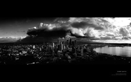 Seattle in Black and white Photography - white, america, photography, seattle, black and white, black, usa, washington