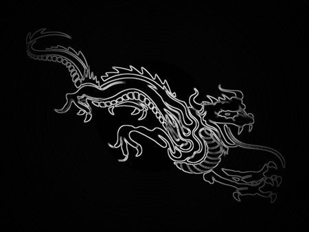 Dragon - abstract, 3d, dragon, fantasy, black