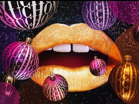 gold lips - fantasy, gold, lips, 3d, abstract, christmas