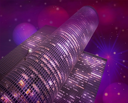 Another world Skyscraper - abstract, city, architecture, planets, science fiction, fantasy, sci fi, 3d, photo shopped, building