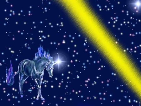 unicorn and comet - comet, unicorn