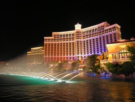 Bellagio - fountain, bellagio, las vegas, nevada, lights