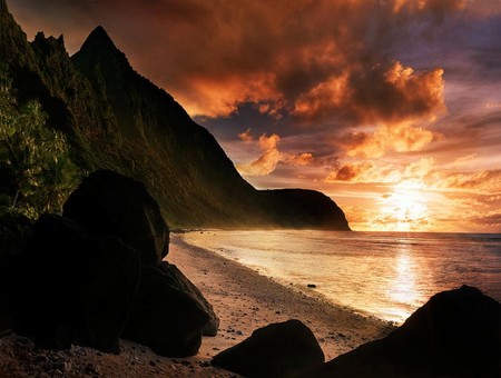 sunday morning - sunrise, light, ocean, beach