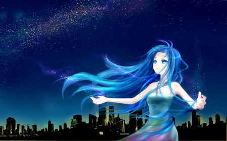 anime - pretty, anime, hope, girl, city