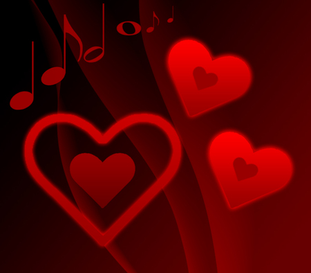 You're A Musical Kinda Love ^_^ - glow, music, red, love, hearts