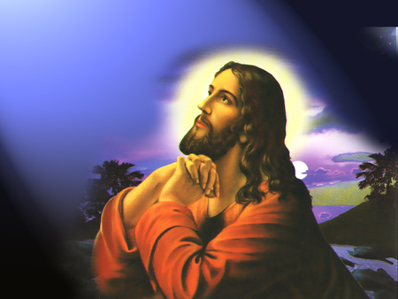 jesus praying - jesus, lord, god, art, religious