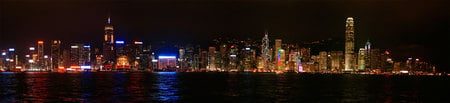 Victoria Harbour Hong Kong - abstract, harbour, photography, night, water, hong kong, widescreen, lights