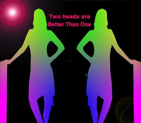 Two Heads Are Better Than One - colours, lens flares, two, wallpaper