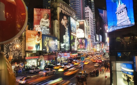 5th Avenue - usa, street, brands, 5th avenue, night, new york, cool